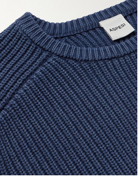 Fisherman's Rib Cotton Jumper Blue (46)