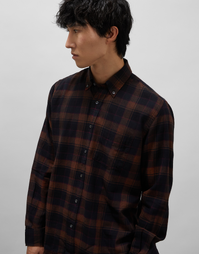 Madras Button-Down Shirt Black Check (M)