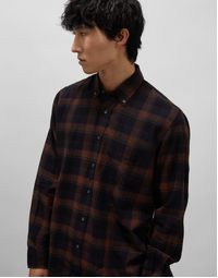 Madras Button-Down Shirt Black Check (M)