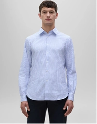 Comma Lightweight Cotton Shirt Blue Striped (41)