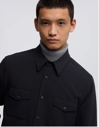 Doppia Wool Blend Shirt Jacket Navy (S)