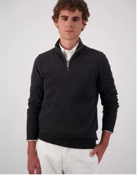 JCK Half-Zip Cashmere Sweater Charcoal Melange (S)
