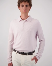 Endeavour Long Sleeve Cashmere Polo Pink Sand (M)