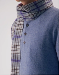 ROBINSON MAN | Superfine Cashmere Scarf | Blue Check