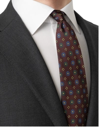 ETON | Geometric Woven Silk Tie | Dark Red