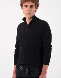 JCK Half-Zip Cashmere Sweater Total Black (M)