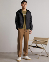 Nylon Jacket with Hood Black (XXL)