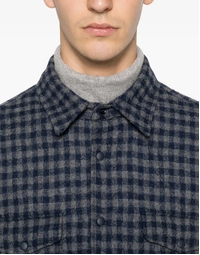 Doppia Wool Shirt Jacket Blue Check (S)