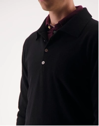 Endeavour Long Sleeve Cashmere Polo Black (S)