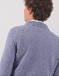 Endeavour Long Sleeve Cashmere Polo Chambray Melange (S)