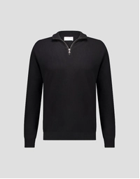 JCK Half-Zip Cashmere Sweater Total Black (M)