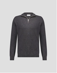 JCK Half-Zip Cashmere Sweater Charcoal Melange (S)