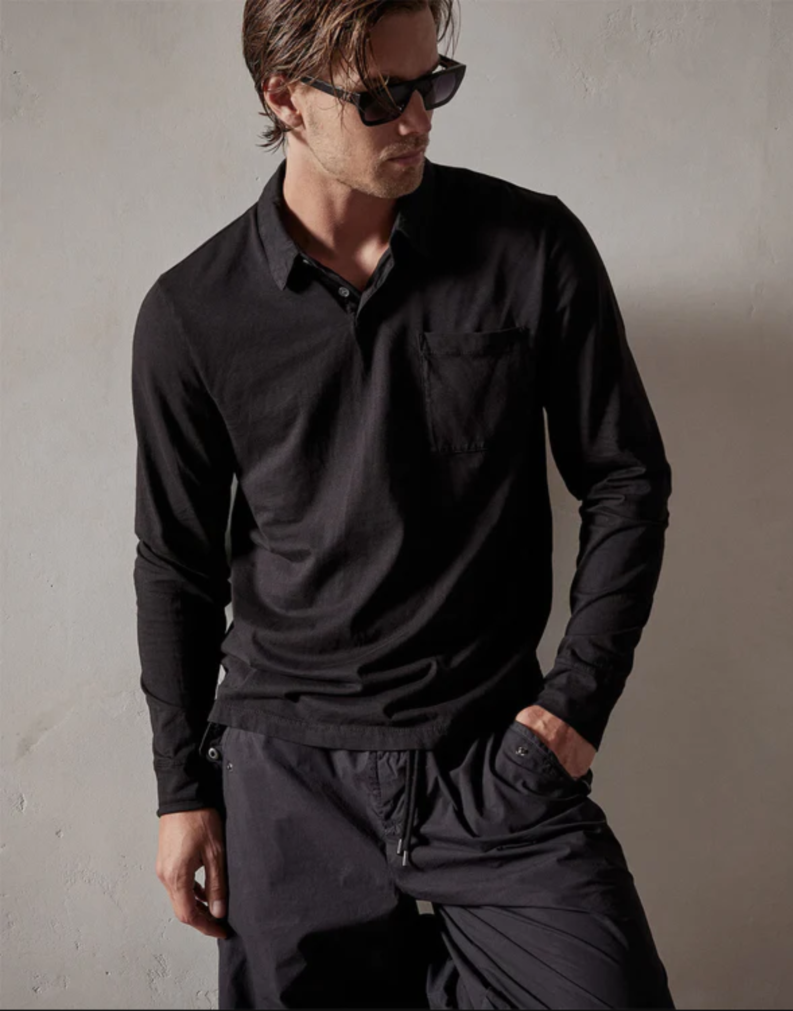 James perse on sale long sleeve polo