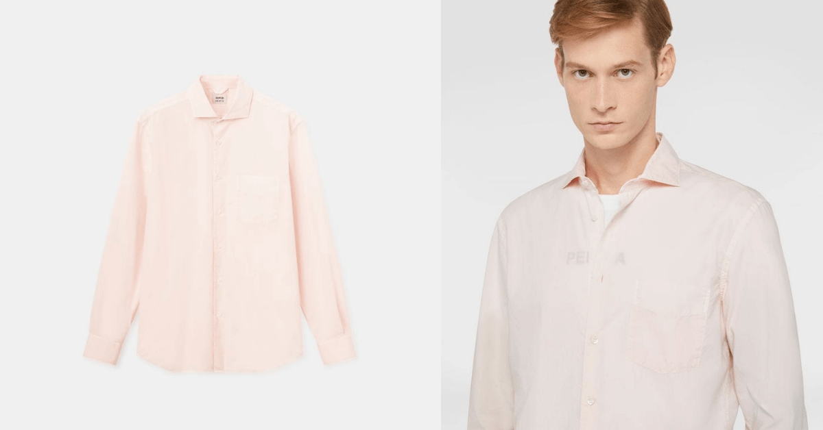 Aspesi Sem II Poplin Garment Dyed Shirt Vintage Pink