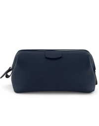 F.HAMMANN | Leather Toiletry Bag | Dark Blue