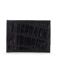 F.HAMMANN | Crocodile Card Holder Wallet | Dark Brown