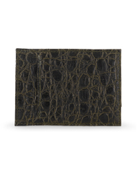 F.HAMMANN | Crocodile Card Holder Wallet | Olive Green