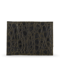 F.HAMMANN | Crocodile Card Holder Wallet | Olive Green