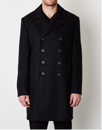 Bikkembergs Double Breasted Peacoat Black