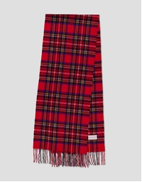 ROBINSON MAN | Fringed Cashmere Scarf | Red Tartan