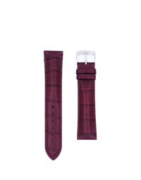 JEAN ROUSSEAU PARIS | Alligator Watch Strap 5 Width 20/18   | Wine