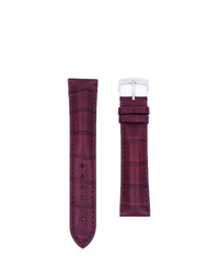 JEAN ROUSSEAU PARIS | Alligator Watch Strap 5 Width 20/18   | Wine
