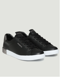 Men's Shieran Lace Up Low Top Sneakers in Black/ Gunmetal Size 42