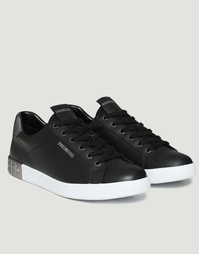 Men's Shieran Lace Up Low Top Sneakers in Black/ Gunmetal Size 42
