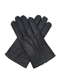 Cambridge Cashmere-Lined Leather Gloves Black 7.5