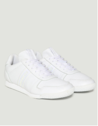 Men's Enricus Lace Up Low Top Leather Sneakers, White 41