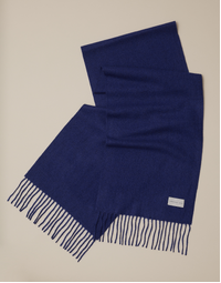 ROBINSON MAN | Woven Cashmere Scarf with Tassels | Ultramarine