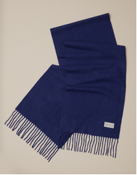 ROBINSON MAN | Woven Cashmere Scarf with Tassels in Ultramarine