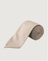 ETON | Solid Wool Flannel Tie | Biege
