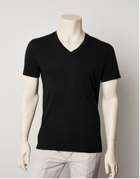Short Sleeve V-Neck - Black 1