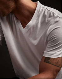 JAMES PERSE | V-Neck Cotton T-shirt | White