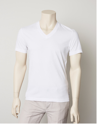 Short Sleeve V-Neck White 3