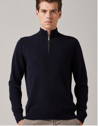 JCK Half-Zip Cashmere Sweater Dark Navy (S)