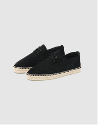Men's Espadrille Leather Shoe Black 41