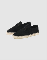 Men's Espadrille Leather Shoe Black 41