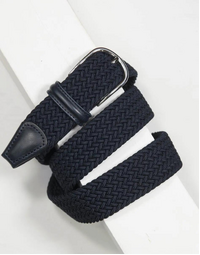 ANDERSON'S | Elastic Woven Belt | Navy