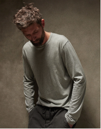 JAMES PERSE | Long Sleeve Cotton T-shirt | Heather Grey