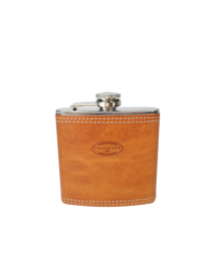 Leather covered stainless steel Captive Top Flask 150ml