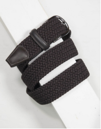 Anderson's - Elastic Woven Belt - Dark Brown