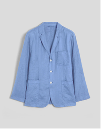 Unlined Garment Dyed Linen Blazer Air Force Blue (XL)