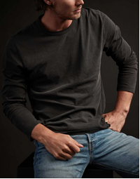JAMES PERSE | Long Sleeve Cotton T-shirt | Carbon