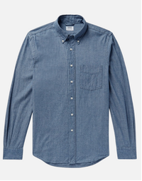 Aspesi Oxford Cotton Denim Shirt Button Down Magra