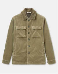 Aspesi Tigre II Military Cotton Cord Jacket with Faux Shearling 