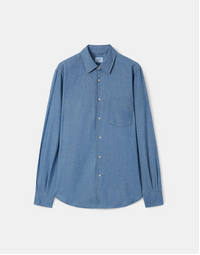 ASPESI | Men's Oxford Cotton Chambray Shirt | Denim