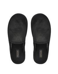 Alto Milano Furia Hair on Hide Slippers Black