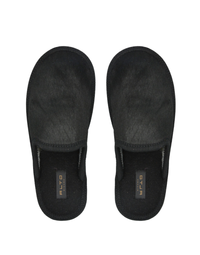Alto Milano Furia Hair on Hide Slippers Black